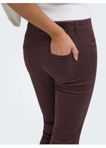 Bootcuthose Only "ONLBLUSH MID FLARED COLOUR PANT PNT NOOS", Damen, Gr. S (36), L&auml;nge 30, fudge, Web, Obermaterial: 92% Baumwolle, 6% Elastomultiester, 2% Elasthan, unifarben, bootcut fit lang, Hosen Bootcuthose, Baumwollmischung, bootcut fit