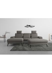 Sit & More Ecksofa SIT & MORE "Cinturo L-Form", grau, B:283cm H:91cm T:175cm, Sofas, Ecksofa, inklusive Sitztiefenverstellung und Federkern, Sitzh&ouml;he 48 cm