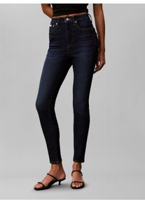 Skinny-fit-Jeans Calvin Klein Jeans "HIGH RISE SKINNY", Damen, Gr. 32, L&auml;nge 29, navy harper, Denim/Jeans, Obermaterial: 80% Baumwolle, 12% Polyester, 6% Elastomultiester, 2% Elasthan, skinny fit, Jeans Skinny-fit-Jeans