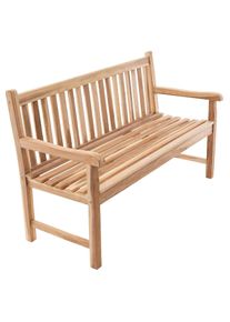 Gartenstuhl Vcm "3er Sitzbank Gartenbank Landhausstil Teak Holz", braun, B:150cm T:50cm, Obermaterial: 100% Holz Wood., St&uuml;hle, Gartenstuhl