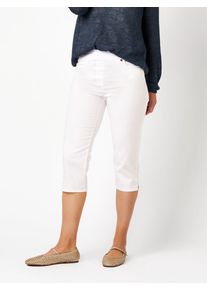 Caprihose RELAXED "My Darling Capri", Damen, Gr. 38, Lang, wei&szlig; (wei&szlig; 080), Web, Obermaterial: 65% Baumwolle CO. 31% Polyester PES. 4% Elasthan EL., unifarben, slim fit knielang, Hosen Caprihose, mit Jerseybund