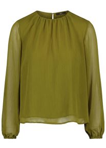 Chiffonbluse Zero "Chiffonbluse mit Crinkle-Effekt", Damen, Gr. 44, gr&uuml;n (fir gr&uuml;n), Obermaterial: 100% Polyester PES., Blusen Chiffonbluse