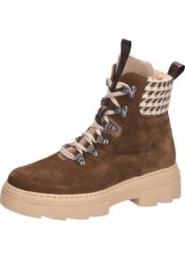 Waldl&auml;ufer Stiefelette WALDL&Auml;UFER "H-Saiga", Damen, Gr. 8 (42), dunkelbraun, Nappaleder, Textil, Veloursleder, Schuhe Stiefelette, Schn&uuml;rboots, Schn&uuml;rstiefelette in Komfortweite H