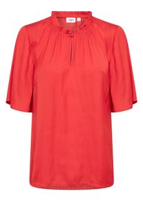 Kurzarmbluse Saint Tropez "Damen Bluse kurzarm BrianaSZ", Damen, Gr. L, rot (flame scarlet), Obermaterial: 100% Polyester PES., Blusen Kurzarmbluse