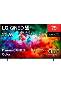 LG QNED-Fernseher "75QNED70B6A", Energieeffizienz: E, bunt (schwarz), 75 &Prime;, Fernseher, QNED-Fernseher
