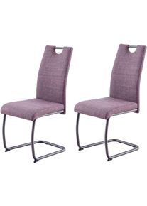 Freischwinger Hela "FLORENZ", lila (wildberry, wildberry, wildberry), B:43cm H:97,5cm T:61cm, Metall, Polyester, Stoff, St&uuml;hle, Freischwinger, Rundrohrgestell Matching Colour, gepolstert, mit Griff