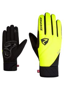 Fahrradhandschuhe Ziener "DONNI-Z WINDSTOPPER by GORE TEX LABS PrimaLoft", Gr. 9, gelb (poison gelb), Materialmix, Handschuhe Fahrradhandschuhe, winddicht, atmungsaktiv, warm durch PrimaLoft