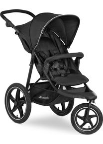 Dreirad-Kinderwagen hauck "Runner 2, black", Baby, schwarz, Aluminium, Polyester, Kinderwagen Dreirad-Kinderwagen, Kinderwagen, Jogger mit schwenk- und feststellbarem Vorderrad