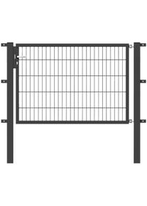 Zauneinzelt&uuml;r Alberts "Flexo", grau (anthrazit), B:150cm H:100cm, Stahl, Tore, Zauneinzelt&uuml;r, 150 cm Breite, in versch. H&ouml;hen