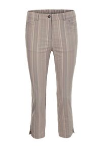 Caprihose GOLDNER "Verk&uuml;rzte Strukturhose in elastischer Ware", Damen, Gr. 40, N-Gr, grau (zement), Obermaterial: 45% Elastomultiester ELE. 44% Baumwolle CO. 7% Viskose CV. 4% Polyester PES., normal, Hosen Caprihose, perfekter Sitz mit viel Komfort