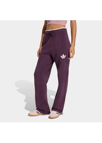 Sporthose adidas originals "KNIT TIPPING JOGGERS", Damen, Gr. XS, N-Gr, lila (noble rot, cream wei&szlig;, normal, gr.), Obermaterial: 59% Polyacryl, 30% Polyamid, 8% Wolle, 3% Elasthan, Hosen Sporthose, f&uuml;r Erwachsene, sportlicher Stil