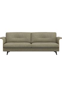 3-Sitzer FLEXLUX "Glow bequem und komfortabel durch hochwertigen Sitzaufbau, Designsofa", gr&uuml;n (fall gr&uuml;n), B:224cm H:81cm T:91cm, 62% Polyester/17%Baumwolle/14%Viscose/7%Leinen, Sofas, 3-Sitzer, Skandinavisches Design, In hochwertiger Verarbeitung