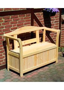Gartenbank Promadino, beige (natur), B:130cm H:91cm T:50cm, Holzwerkstoff, Sitzb&auml;nke, Gartenbank
