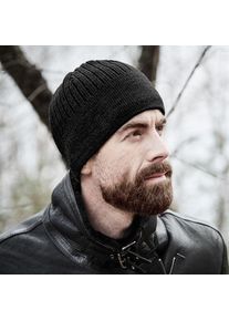 Strickm&uuml;tze CAPO, Herren, schwarz, Strick, Wollmischung, M&uuml;tzen Strickm&uuml;tze, Winterm&uuml;tze,Beanie, Wollmischung