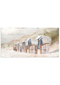 Leinwandbild OTTO HOME "Strandk&ouml;rbe in Holzoptik", wei&szlig; (farbe bild(er): naturfarben), B:100cm H:50cm T:1cm, Alu Dibond, Bilder, Leinwandbild