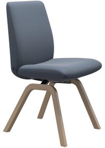 Polsterstuhl stressless "Laurel", blau (sparrow blau paloma, eiche natur), B:49cm H:92cm T:59cm, Leder PALOMA: PALOMA ist ein durchgef&auml;rbtes Semianilin-M&ouml;belleder mit nat&uuml;rlicher Narbung., St&uuml;hle, Polsterstuhl, Low Back, Gr&ouml;&szlig;e L, mit schr&auml;ggestellten Beinen in Eiche natur