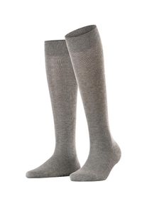 Kniestr&uuml;mpfe Falke "Sensitive London", Damen, Gr. 39-42, grau (light graumeliert (3390)), Obermaterial: 96% Baumwolle CO. 2% Elasthan EL. 2% Polyamid PA., glatt, Socken Kniestr&uuml;mpfe