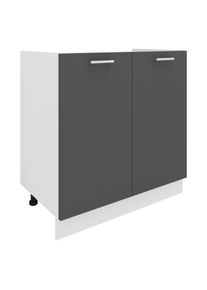 Unterschrank Vcm "Sp&uuml;lunterschrank Breite 80 cm Sp&uuml;lenschrank Esilo", schwarz (wei&szlig;, anthrazit), B:80cm T:46cm, Obermaterial: 100% Holz Wood., Schr&auml;nke, Unterschrank