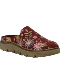 Hausschuh Josef Seibel "Charmaux 01", Damen, Gr. 39, rot (bordeaux, multi), Filz, Basic, Schuhe Hausschuh, Pantoffel, Slipper mit modischer Plateausohle, Weite G (=weit)