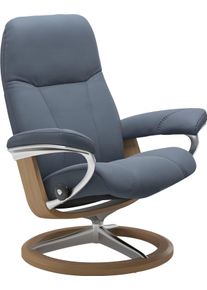 Relaxsessel stressless "Consul", blau (sparrow blau paloma), B:78cm H:97cm T:70cm, Leder BATICK: BATICK ist ein leicht korrigiertes, durchgef&auml;rbtes und genarbtes M&ouml;belleder, bei dem die meisten Unebenheiten und Spuren in der Regel entfernt wurden.;Leder PALOMA: PALOMA ist ein durchgef&auml;rbtes Semianilin-M&ouml;belleder mit nat&uuml;rlicher Narbung.;ROHLEDER Stoff Q2 FARON: Ein fester zuverl&auml;ssiger Boucl&eacute; mit 