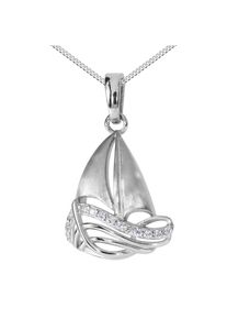 Kette mit Anh&auml;nger OSTSEE-SCHMUCK "OSTSEE-SCHMUCK Kette mit Anh&auml;nger Schiff" Gr. 42, silber (wei&szlig;, neutral), Halsketten, Damen, 42cm, Silber 925 (Sterlingsilber), L: 40, Kette mit Anh&auml;nger