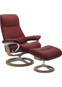 Fu&szlig;hocker stressless "View", rot (cherry paloma), B:57cm H:43cm T:47cm, Leder BATICK: BATICK ist ein leicht korrigiertes, durchgef&auml;rbtes und genarbtes M&ouml;belleder, bei dem die meisten Unebenheiten und Spuren in der Regel entfernt wurden.;Leder PALOMA: PALOMA ist ein durchgef&auml;rbtes Semianilin-M&ouml;belleder mit nat&uuml;rlicher Narbung.;ROHLEDER Stoff Q2 FARON: Ein fester zuverl&auml;ssiger Boucl&eacute; mit einem struk