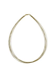 Halsreif OSTSEE-SCHMUCK "OSTSEE-SCHMUCK Halsreif Nyloncollier 13-reihig -goldfarben-" Gr. 45, gold (wei&szlig;, neutral), Halsketten, Damen, 45cm, Edelstahl, L: 42, Halsreif