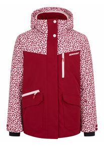 Skijacke Ziener "AKONIA-Z AQUASHIELD M&Auml;DCHEN", M&auml;dchen, Gr. 176, rot leo, Obermaterial: 100% Polyester. Futter: 100% Polyamid. Futter 2: 100% Polyester. Wattierung: 100% Polyester, Jacken Skijacke, wasser- u. winddicht, atmungsaktiv, warm, reflektierende Elemente