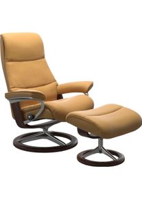 Fu&szlig;hocker stressless "View", gelb (honey paloma), B:57cm H:43cm T:47cm, Hocker, Fu&szlig;hocker, mit Signature Base,Gestell Braun