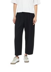 Bundfaltenhose s.Oliver, Damen, Gr. 44, N-Gr, schwarz, Twill, Obermaterial: 75% Polyester, 21% Viskose, 4% Elasthan, bequem kn&ouml;chellang, Hosen Bundfaltenhose, Hohe Leibh&ouml;he, Barrel Beinform, kn&ouml;chellang, Topseller