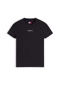 Rundhalsshirt Tommy Jeans "TJW REG CLASSIC LOGO SS TEE", Damen, Gr. L (42/44), schwarz, Single Jersey, Obermaterial: 70% Baumwolle, 30% Viskose, bedruckt, normal, Rundhals, Shirts Rundhalsshirt, Baumwollmischung