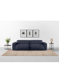 Big-Sofa Trendmanufaktur "Braga Japandi-Design, mit hochwertigem Kaltschaum, Megasofa, in Cord", blau (nachtblau), B:254cm H:72cm T:107cm, 100% Polyester, Sofas, Big-Sofa, modernes Big-Sofa, Couch mit hohem Sitzkomfort, 254/72/107 cm (B/H/T)