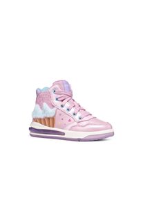 Sneaker Geox "J SKETLITE GIRL - Blinkschuh", M&auml;dchen, Gr. 35, rosa (rosa, hellblau), Synthetik, Textil, Schuhe Sneaker, Boots, Glitzerbesatz und Blinkfunktion, Gr&ouml;&szlig;enschablone zum Download