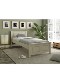 Massivholzbett OTTO HOME "ERIK', Made in Europe, optional mit Schublade, Massivholz Kiefer", cashmere, beige, B:99,5cm H:85,8cm L:213cm, Betten, Massivholzbett, in mehreren Gr&ouml;&szlig;en, Landhausstil mit Kassettenoptik