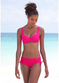 B&uuml;gel-Bikini-Top Lascana "Lolo", Damen, Gr. 38, Cup D, pink, Recycling-Polyamid, unifarben, Bikini-Oberteile B&uuml;gel-Bikini-Top, in modischer Schnittform