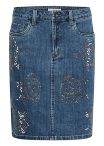 Jeansrock Kaffe "Damen Denimrock KAcastelia", Damen, Gr. 40, blau (medium washed blau), Obermaterial: 96% Baumwolle CO. 3% Polyester PES. 1% Elasthan EL., R&ouml;cke Jeansrock