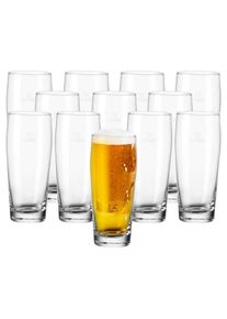 Bierglas Pasabahce "Willi Becher geeicht Jubilee 0,5 l 12er Set transparent", bunt (transparent), B:7,4cm H:18,5cm &Oslash;:7,4cm, Glas, Trinkgef&auml;&szlig;e, Bierglas, Sp&uuml;lmaschinengeeignet