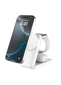 Belkin Wireless Charger "UltraCharge faltbare magnetische 3-in-1 Ladestation mit Qi2 (25 W)", wei&szlig;, B:10,5cm H:7cm T:12cm, Ladeger&auml;te, Wireless Charger