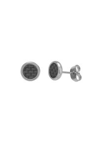 Paar Ohrstecker Firetti "Schmuck Geschenk Edelstahl Carbon Ohrschmuck Ohrringe Kreis rund", edelstahlfarben, schwarz, Ohrringe, Damen, 8mm, Carbon Edelstahl, Carbon, Edelstahl, Paar Ohrstecker