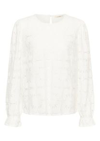Langarmbluse Cream "Damen Bluse langarm CRLibby", Damen, Gr. 38, wei&szlig; (snow wei&szlig;), Obermaterial: 60% Baumwolle CO. 40% Polyamid PA., Blusen Langarmbluse
