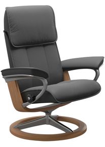 Relaxsessel stressless "Admiral", grau (grau batick), B:93cm H:103cm T:79cm, Leder BATICK: BATICK ist ein leicht korrigiertes, durchgef&auml;rbtes und genarbtes M&ouml;belleder, bei dem die meisten Unebenheiten und Spuren in der Regel entfernt wurden., Sessel, Relaxsessel, mit Signature Base, Gr&ouml;&szlig;e M & L, Gestell Eiche