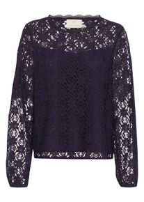 Langarmbluse Kaffe "Damen Bluse langarm KAsilja", Damen, Gr. 34, blau (dawn lila), Obermaterial: 60% Baumwolle CO. 40% Polyamid PA., Blusen Langarmbluse
