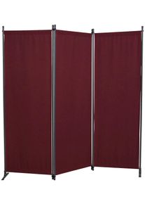 Paravent, rot (bordeaux), B:170cm H:165cm, Kunststoff, Angerer FREIZEITM&Ouml;BEL, Stellw&auml;nde, Paravent, (B/H): ca. 170x165 cm