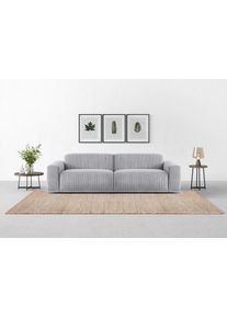 Big-Sofa Trendmanufaktur "Braga Japandi-Design, mit hochwertigem Kaltschaum, Megasofa, in Cord", grau, B:254cm H:72cm T:107cm, 88% Polyester, 12% Polyacrl, Sofas, Big-Sofa, modernes Big-Sofa, Couch mit hohem Sitzkomfort, 254/72/107 cm (B/H/T)