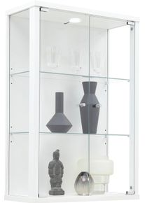 Fif M&ouml;bel Vitrine FIF M&Ouml;BEL "OPTIMA", wei&szlig;, B:56cm H:82cm T:25,2cm, Holzwerkstoff, Sicherheitsglas ESG, Schr&auml;nke, Vitrine, H&auml;ngevitrine/Glasvitrine 2x Glast&uuml;r,perfekt f&uuml;r Sammler,Sammlervitrine