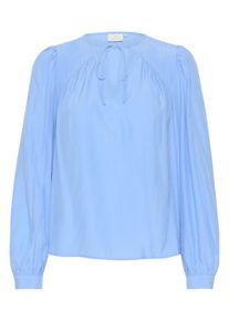 Langarmbluse Kaffe "Damen Langarm-Bluse KAbarbara", Damen, Gr. 44, blau (vista blau), Obermaterial: 58% Polyester PES. 42% Viskose CV., Blusen Langarmbluse