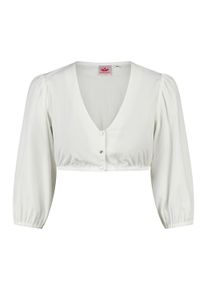 Spieth & Wensky Dirndlbluse SPIETH & WENSKY "Spieth & Wensky Dirndlbluse Kadett", Damen, Gr. 40, wei&szlig; (offwei&szlig;), Obermaterial: 57% Polyester PES. 43% Viskose CV., uni, regular fit, V-Ausschnitt, Blusen Dirndlbluse, mit 3/4-&Auml;rmeln