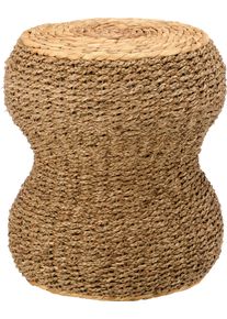 Sitzhocker CREATIV HOME "Pouf", braun, B:42cm H:47cm T:42cm, 70% Seegras, 30% Wasserhyazinthe, Hocker, Sitzhocker, in geschwungener Form