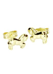 Paar Ohrstecker OSTSEE-SCHMUCK "OSTSEE-SCHMUCK Ohrstecker Pferd Ohrstecker Pferd", gelb (wei&szlig;, neutral), Ohrringe, Damen, 9 x 6mm, Gelbgold 333, Paar Ohrstecker