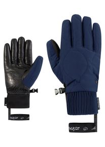 Skihandschuhe Ziener "KYMARY-Z AQUASHIELD DAUNENF&Uuml;TTERUNG DAMEN", Damen, Gr. 8, schwarz navy, Materialmix, Handschuhe Skihandschuhe, wasserdicht, winddicht, extra warm, Lederinnenhand, Pl&uuml;schfutter